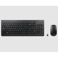 LENOVO Essential Wireless Combo Keyboard & Mouse 2.4GHz via Nano USB 3 Buttons Optical Mouse 1200DPI 3M Clicks (US English 103P)