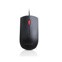 LENOVO Essential USB Mouse (Full Size) - Wired USB Connection, Plug-and-Play, Comfortable All Day Grip, 1600DPI, Ambidextrous Design, Black