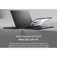 ASUS ZenBook 14'AMD AI R7 3K (2880 x 1800) OLED 16:10,  LPDDR5X 32G, 1TB PCIE G4 Jade Black Win11 Home Notebook ~i7
