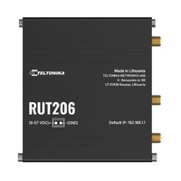 Teltonika RUT206 Industrial 4G Router, Cat 4, RS232 & RS485 for serial communication, 2-PIN POWER INPUT, Active and Passive PoE inputs