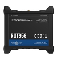Teltonika RUT956 Industrial Cellular Router, Dual-SIM Cellular 4G LTE, WAN Failover with 4x Ethernet Ports, GPS, 2-Year Warranty, PSU included