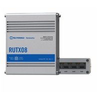 Teltonika RUTX08 Industrial Ethernet Router, Next Gen VPN Router for Professional Applications, Quad-Core CPU, 256 MB RAM, PSU included