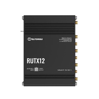 Teltonika RUTX12 - Industrial Dual Modem and Dual SIM CAT6 4G LTE Router/Firewall with Dual Band WiFi 5 802.11ac, GNSS/GPS and B