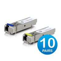 Ubiquiti UFiber SFP Single-Mode BiDi Fiber Module, 1 Gbps, 3km Dstance, 20-Pack