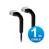 Ubiquiti UniFi Patch Cable Single Unit, 1m, Black, End Bendable to 90 Degree, RJ45 Ethernet Cable, Cat6, Ultra-Thin 3mm Diameter, 2Yr Warr