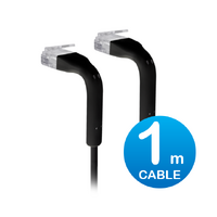 UniFi Patch Cable 1m Black, Both End Bendable to 90 Degree, RJ45 Ethernet Cable, Cat6, Ultra-Thin 3mm Diameter U-Cable-Patch-1M-RJ45-BK