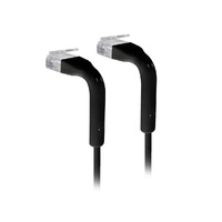 Ubiquiti UniFi Patch Cable, 10-Pack, Reduced Packaging (Low Plastic), Length 0.1m, Black, Both End Bendable to 90 Degree, RJ45 C
