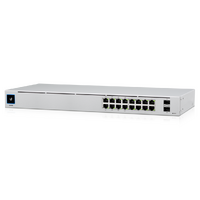 Ubiquiti UniFi 16-port Managed Gigabit Switch - 8x PoE+ Ports, 8x Gigabit Ethernet Ports, 2x SFP , 42W, Touch Display, Fanless , GEN2, 2Yr Warr