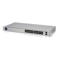 Ubiquiti UniFi 24 port Managed Gigabit Switch - 24x Gigabit Ethernet Ports, with 2xSFP - Touch Display - Fanless - GEN2, 2Yr Warr