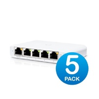 Ubiquiti USW Flex Mini 3 Pack - Managed, UniFi, Layer 2 Gigabit Switch, 5x GbE RJ45 Ports, PoE (802.3af) or USB Type-C 5V 1A, No PSU,