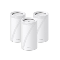TP-Link Deco BE85(3-pack) BE22000 Tri-Band Whole Home Mesh Wi-Fi 7 System (WIFI7) 1376 Mbps at 2.4 GHz + 8640 Mbps at 5 GHz + 11520 Mbps at 6 GHz