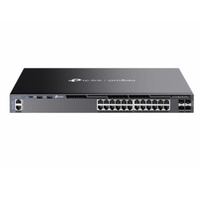 TP-Link SG6428X Omada 24-Port Gigabit Stackable L3 Managed Switch with 4 10GE SFP+ Slots, 24× Gigabit RJ45 Ports, 4× 10G SFP+ Slots, RJ45/Type C USB C