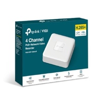TP-Link VIGI NVR1104H-4P 4 Channel PoE+ Network Video Recorder, 24/7 Continuous Recording, 4K HDMI Video Output & 16MP Decoding (HDD Not Included)