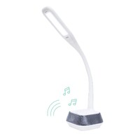 mbeat ActiVIVA LED Desk Lamp with Bluetooth Speaker - 12V 1.5A 5W Illumination Switches Warm Cool Modes Rubberized Flexible Neck Touch Sensitive