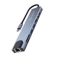 Oxhorn SuperSpeed 8-in-1 USB C to HDTV Adapter Hub 1xHDMI 4K 1xEtherne LAN 2 xUSB 3.0 Type C Type C (PD) Card Reader(TF/SD) Alum
