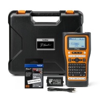 Brother PT-E560BTVP Industrial Handheld Label Printer  - 3 Year Warranty, included Carry case, Rechargeable Li-Ion battery,1xTZE-FX241 and USB-A Cable