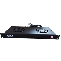 LDR 2 Way Rackmountable Fan Kit with power switch - 2x Fans - 1U Size - Black Metal Construction