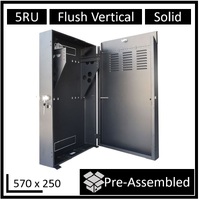 LDR Assembled 5U Flush Wall Mount Vertical Cabinet (570mm x 250mm) - Black Metal Construction
