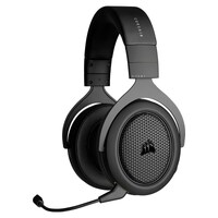 Corsair HS65 Carbon 7.1 Dolby Atoms Surround Wired Headset. All Day Comfort, Lightweight, Sonarworks SoundID Technology 3.5mm, USB PC, Mac, Headphone