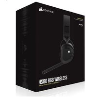 Corsair HS80 RGB Wireless Carbon- Dolby Atoms 3D, Pulse Sound, Hyper Fast Slipstream Wireless 20hrs - Gaming Headset PC,PS5, Headphones