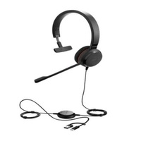 Jabra Evolve 30 II, USB C/A Mono UC, Great calls and music,  Plug-and-play connectivity, Manage calls easily, Flexible connectivity via 3.5 mm jack