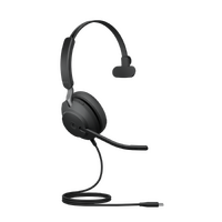 Jabra Evolve2 40 SE Wired USB-C MS Mono Headset, 360° BusyLight, Noise Isolationg Ear Cushions, 2Yr Warranty, Plug-and-play