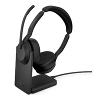 Jabra  Evolve2 55, USB A, Stand, MS Teams, Stand Active Noise Cancellation. Link 380 Bluetooth Adapter ,30m Wireless Range, 18 Hours Battery Life