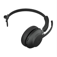 Jabra Evolve2 65 MS Mono Black Bluetooth Headset, Link 380 USB-A Passive Noise-cancelling, 2ys Warranty, 3-Microphone Call Technology, Up to 37 Hours