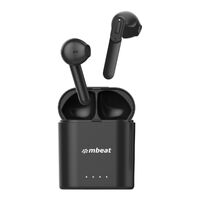 mbeat E1 True Wireless Earbuds/Earphones - Up to 4hr Play Time 14hr Charge Case Easy Pair
