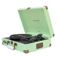 mbeat Woodstock 2 Tiffany Green Retro Turntable Player