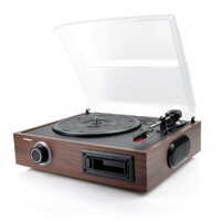 mbeat USB Turntable and Cassette to Digital Recorder - Cassette Player 33.3/45/78 RPM Vinyls and Cassette Record Player, USB Recording to PC MAC (EOL)