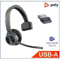 Plantronics/Poly Voyager 4310 UC Headset, Teams certified, Monaural, Wireless,  Noise canceling boom, Acoustice Fence, SoundGuard, upto 24hrs talk tim
