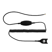 EPOS | Sennheiser Bottom cable: EasyDisconnect to Modular Plug - Coiled cable - For some low mic sensitivity phones