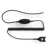 EPOS | Sennheiser Bottom cable EasyDisconnect to Modular Plug - Coiled cable - For some super high mic sensitivity phones