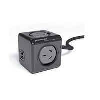 ALLOCACOC POWERCUBE Extended USB 4 Outlets-2 USB, 3M WITH SURGE in Black  New