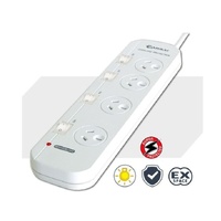 Sansai 4-Way Power Board (421SW) with Individual Switches and Surge Protection 2 Extra Spaced Sockets Indicator Light 100CM Lead 240VAC 50Hz 10A