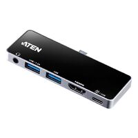 Aten USB-C Travel Dock with Power Pass-Through, Multiport connection, Supports DP1.4 with single HDMI video output, Designed for iPad Pro & Surface