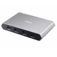Aten Sharing Switch Gen2 2x4 USB-C, 2x PC, 4x USB 3.2 Gen2 Ports (1x USB-C), Power Passthrough, OSX & Windows Compatible, Plug a