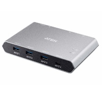 Aten Sharing Switch Gen2 2x4 USB-C, 2x PC, 4x USB 3.2 Gen2 Ports (1x USB-C), Power Passthrough, OSX & Windows Compatible, Plug and Play