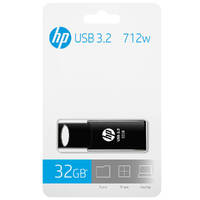 HP 712W 32GB USB 3.2 70MB/s Flash Drive Memory Stick Slide 0C to 60C 4.5 - 5.5 VDC Push-Pull Design External Storage for Windows 10 11 Mac