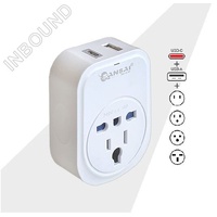 Sansai USB Travel Adaptor USB A + C 2xUSB Charging Outlets 100-240VAC 10A 2400W Compatible with plugs from many countries