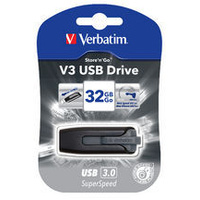 Verbatim 32GB V3 USB3.0 Grey Store'n'Go V3; Retractable USB Storage Drive Memory Stick