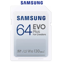 SD Card Samsung 64GB EVO Plus SDXC Class 10 V30 DSLR Video Camera Memory 130MB/s