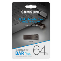 Samsung USB 3.1 64GB Flash Drive Bar Plus Memory Stick 200MB/s MUF-64BE4