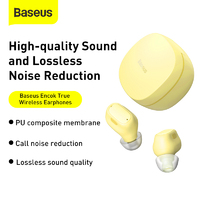Bluetooth Headphones Wireless Baseus Encok True Noise Reduction Earphones Yellow