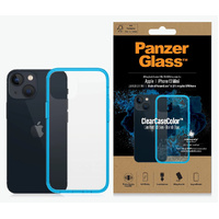 PanzerGlass Apple iPhone 13 Mini ClearCase - Bondi Blue Limited Edition (0326), AntiBacterial, Military Grade Standard, Scratch Resistant