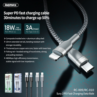 Phone cable REMAX Type-C TO Lightning 1M 18W SuperFast Charging Data Cable Silver