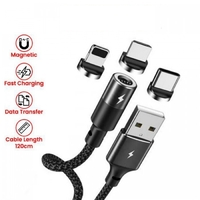 Phone Cable REMAX Micro USB magnetic design and double-sided USB plug Black