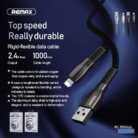 Phone Cable Gonro Series Lightning 2.4A Rigid Flexible Durable Data Cable Black