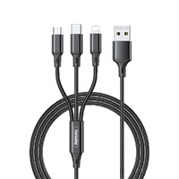 3 in 1 Phone Charging Cable REMAX Gition Series RC-189th Aluminum Alloy Black
